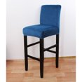 thumbnail image 3 of Velvet Bar Stool Cover, Stretch Pub Counter Height Side Chair Slipcover Removable Washable Dining Chair Covers Protector for Dining Room Kitchen Cafe Furniture Chair-blue-2 PCS, 3 of 8