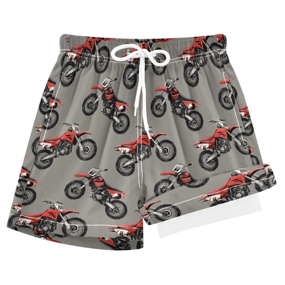 joogoo Retro Motorcycle Boys Swim Trunks Beach Swimsuit Shorts Boxer 8Y