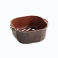 thumbnail image 2 of Double Layer Colander Two Tier Wash Basin, Plastic Kitchen Fruit Vegetable Rinsing Draining Container, Multifunctional Food Washing Basket for Daily Household Meal Prep, Brown, 2 of 7