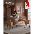 thumbnail image 4 of VASAGLE EKHO Collection Pouf de Rangement, Tabouret de Coiffeuse, Siège de Rangement Rond, Charge 330 lb, Brun Caramel, 4 of 7