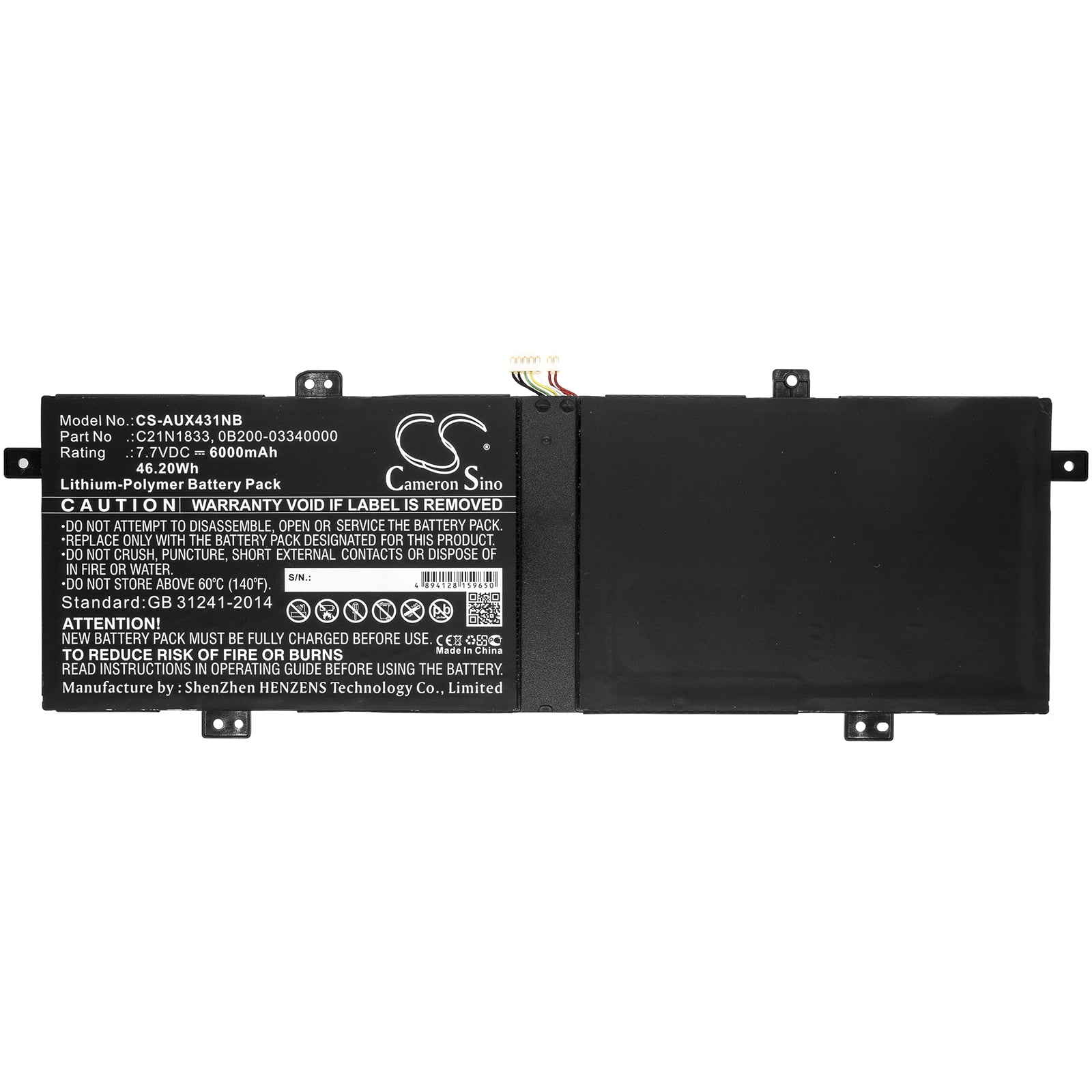 6000mAh C21N1833 0B200-03340000 Battery for Asus ZenBook 14 ...