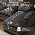 thumbnail image 6 of BISHE U-Shaped Sectional Cloud Sofa, 110" Chenille Modular Couch with Double Chaise, 4-Seater Comfy Sleeper Sofa for Living Room, Modern Oversized Upholstered Furniture, Grey, 6 of 6