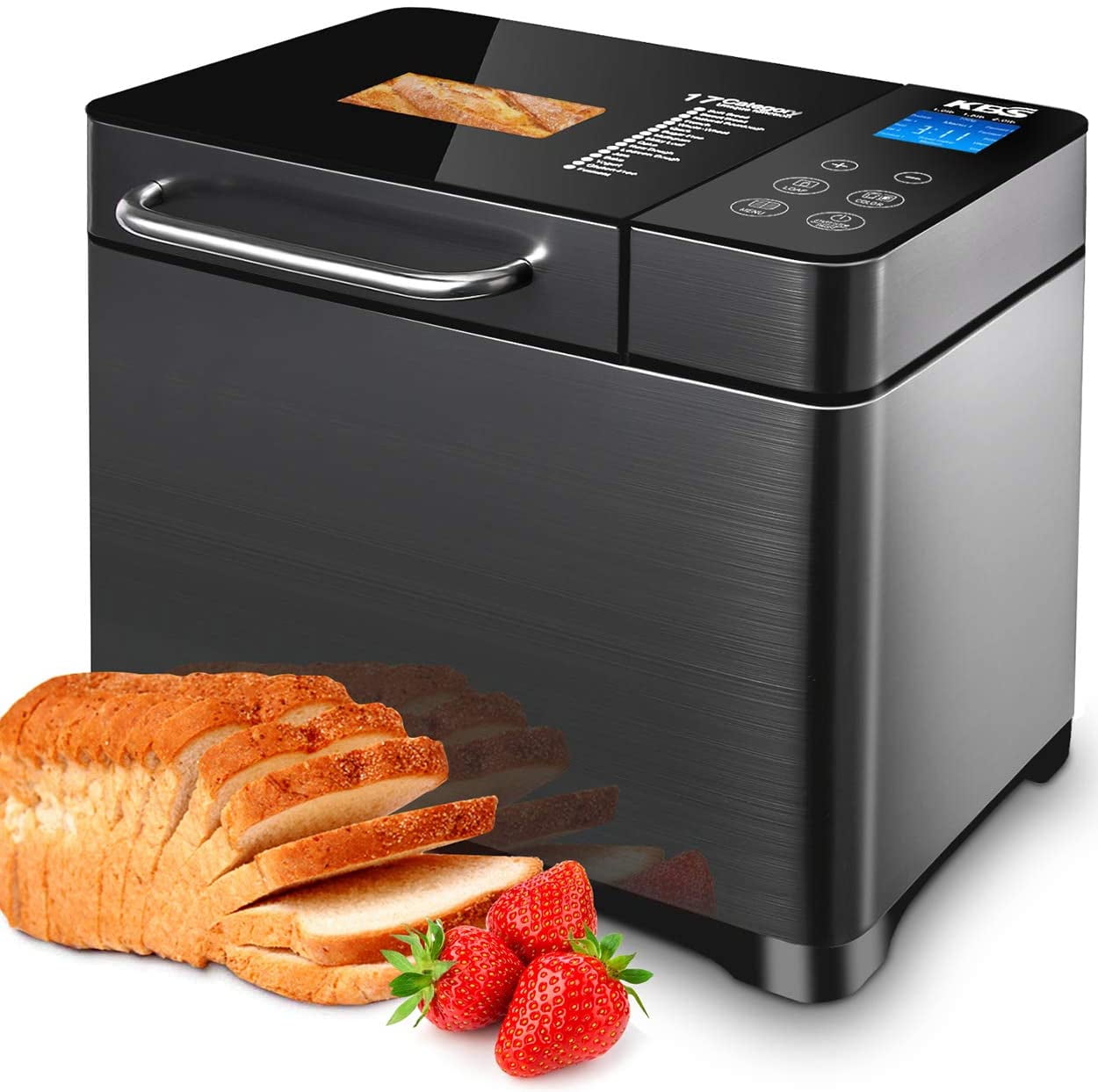 KBS 17-in-1 Bread Machine with Double Tubes, 2LB XL Bread Maker with