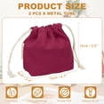 thumbnail image 2 of Uxcell 2 Pcs Bolsa de Maquillaje con Cordón, Bolsa Cosmética de Lona de 4.7" para Mujeres, Organizador de Artículos de Tocador para Viajes, Color Burdeos, 2 of 7