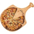 thumbnail image 6 of Frederica Trading Bamboo Pizza Peel Paddle 2 Piece Set | Wooden Pizza Paddle for Baking Pizza, Bread, Fruits & Vegetables | Pizza Cutting Board with Handle, Wooden Pizza Peel 2 Pc LG & XL, 6 of 6