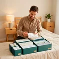 thumbnail image 5 of Clothes Drawer Organizer Set 6 Pack Foldable Storage Boxes for Dresser Closet Nursery – Fabric Underwear Sock Divider Bins for Baby Clothes Wardrobe, 5 of 8