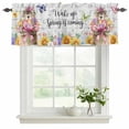 thumbnail image 2 of 2 Pack Valances for Windows, Spring Groundhog Window Valances for Living Room/Bedroom/Bathroom, Watercolor Sunflower Botanical Vintage Light Filtering Kitchen Curtain Valance 42"W x18" L, 2 of 9
