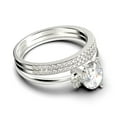 thumbnail image 2 of Dazzling Minimalist 2.50 Carat Oval Diamond Moissanite Engagement Ring, Wedding Ring, Two Matching Band in 925 Sterling Silver With 18k White Gold Plating Gift For Her, Promise Ring, 2 of 4
