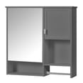 thumbnail image 6 of 29"Bathroom Medicine Cabinet, Wall Mounted Wood Storage Cabinet with Mirror,Adjustable Shelf,Towel Bar, Over Toilet Storage Organizer for Laundry Room, 6 of 9