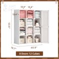 thumbnail image 3 of VIPBOX Foldable Plastic Armoire Wardrobe Closet with Magnetic Doors 12 Cubes/White, 3 of 9
