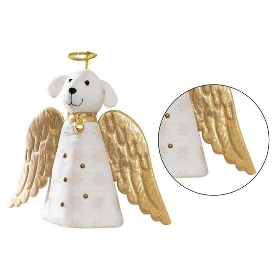 ZPAQI Christmas Tree Fairy Dog Toppers with LED Light Treetop Hat for Holiday Party