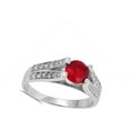 thumbnail image 4 of Round Simulated Ruby Tension Ring .925 Sterling Silver Band Red Cubic Zirconia Jewelry Female Size 8, 4 of 4