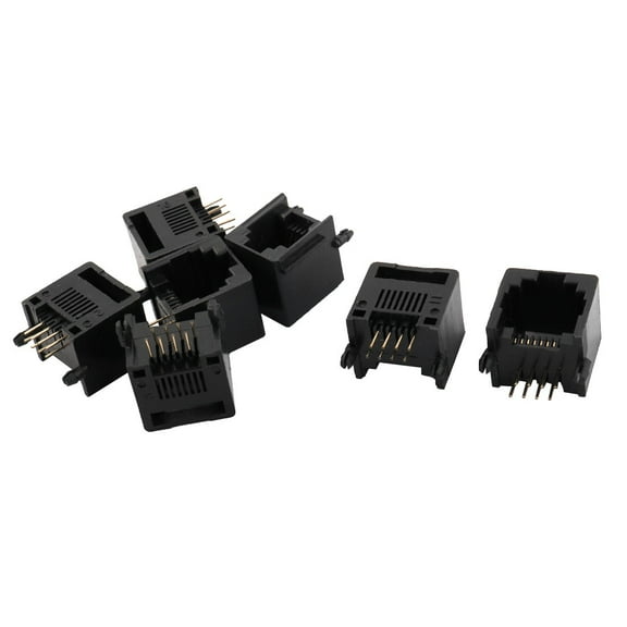 RJ45 8P8C Female PCB Mounting Modular Jack Ethernet Network Connector 7pcs