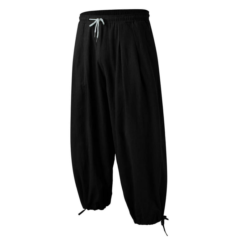 FEDTOSING Mens Tracksuit Bottoms Joggers Sweat Pants Lightweight Mesh Loose  Fit Open Hem Trousers with Pockets Black S : : Fashion