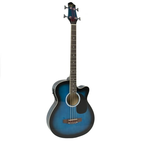 - Best Choice Products 22-Fret Full Size Acoustic Electric Bass Guitar w/ 4-Band Equalizer, Adjustable Truss Rod, Solid Construction - Blue