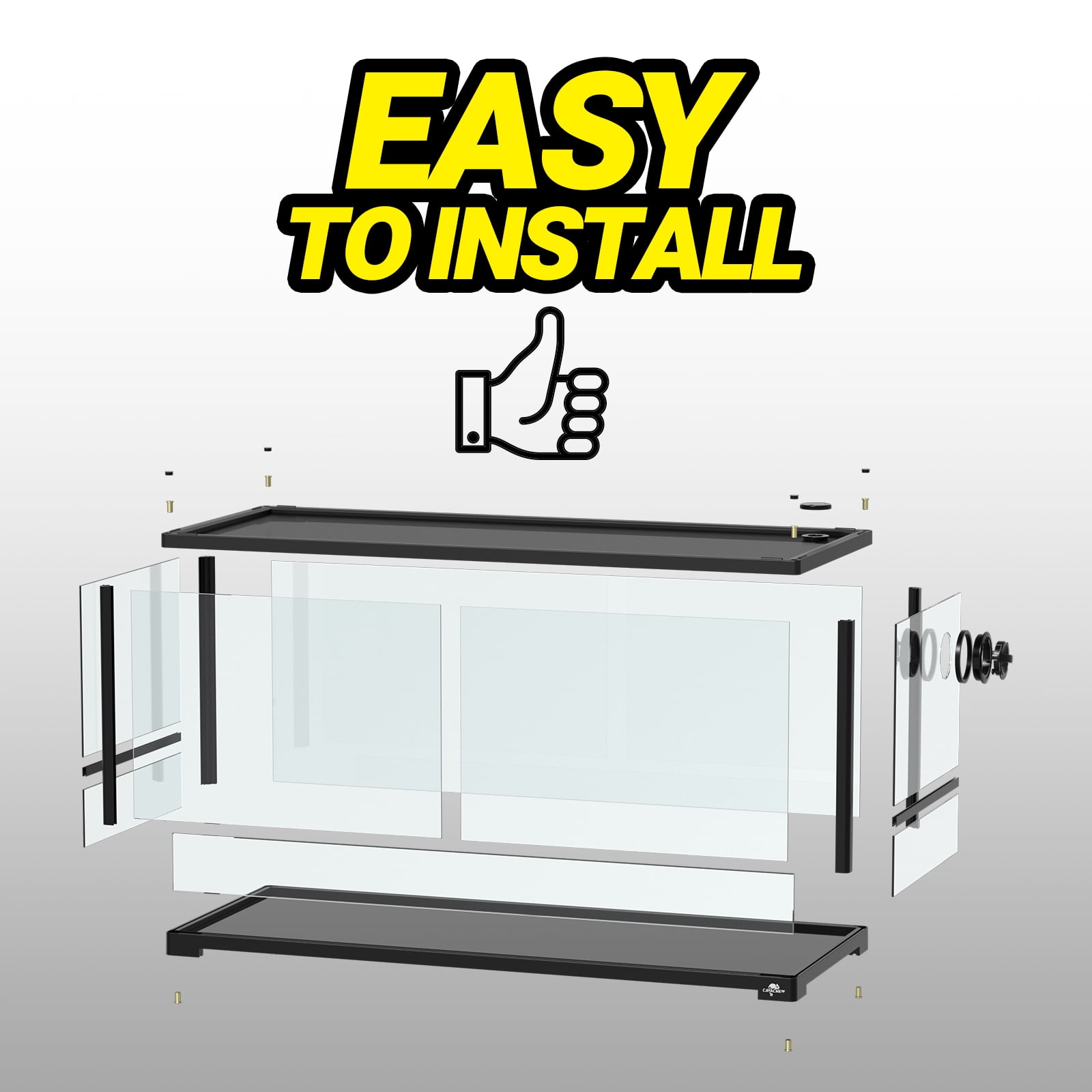 REPTIZOO Double Stacked Reptile Tank 36 Gallon,  Reptile Terrarium 30" x 12" x 32", Black