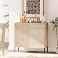 thumbnail image 2 of WAMPAT 31.5" Sideboard Buffet Cabinet with 2 Doors and Adjustable Shelves, Fluted Storage Cabinet, Modern Credenza Coffee Bar Wine Bar Table for Kitchen, Dining Room, Living Room, 2 of 6