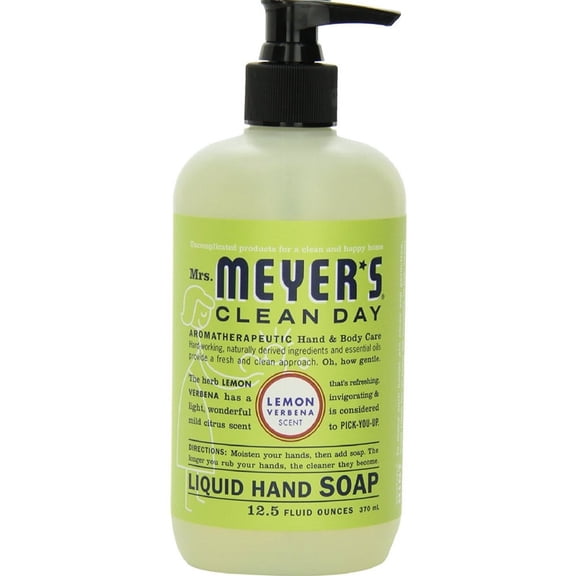 Mrs. Meyers Clean Day Liquid Hand Soap, Lemon Verbena 12.5 oz (Pack of 4)