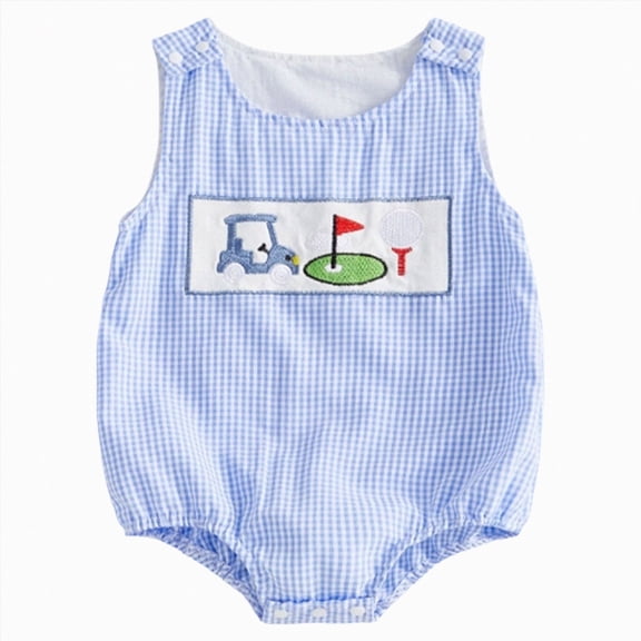 Sopiago Unisex Newborn Baby Boy Girl Summer Clothes Sleeveless Bubble Romper Jumpsuit Overall Shorts Infant Clothing Blue,3-6 Months