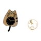thumbnail image 5 of Reloj de pared decorativo con forma de gato, de madera, colgante, con estatua de bola de cristal, de acrílico y hierro. Silencioso, artístico y modern, 5 of 8