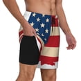 thumbnail image 2 of Naloa American Flag Map Print Men Swim Trunks with Compression Liner ,Board Shorts,Men's Swim Shorts with Drawstring and Elastic Waistband-XX-Large, 2 of 6
