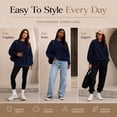 thumbnail image 2 of 3 Pack Women’s Oversized Crew Neck Sweatshirts – Fleece Lined Bulk Wholesale Pullover Sweaters for Charities & Events –Navy Blue-S, 2 of 8