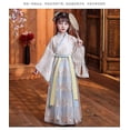 thumbnail image 4 of Traje de bata de seda chino gratis, kimono para niñas y niños, vestido antiguo étnico Vintage tradicional de China, traje de baile, conjunto de Hanfu para Cosplay, 4 of 5