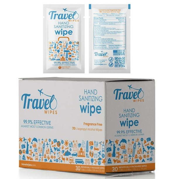 HAND SANITIZING TRAVEL WIPES Individually Packed Premium Hand
