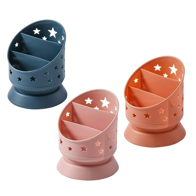 Milaget 1Set Pen Holder Stand Multifunctional Makeup Brush Bucket Multipurpose Home Blue Orange