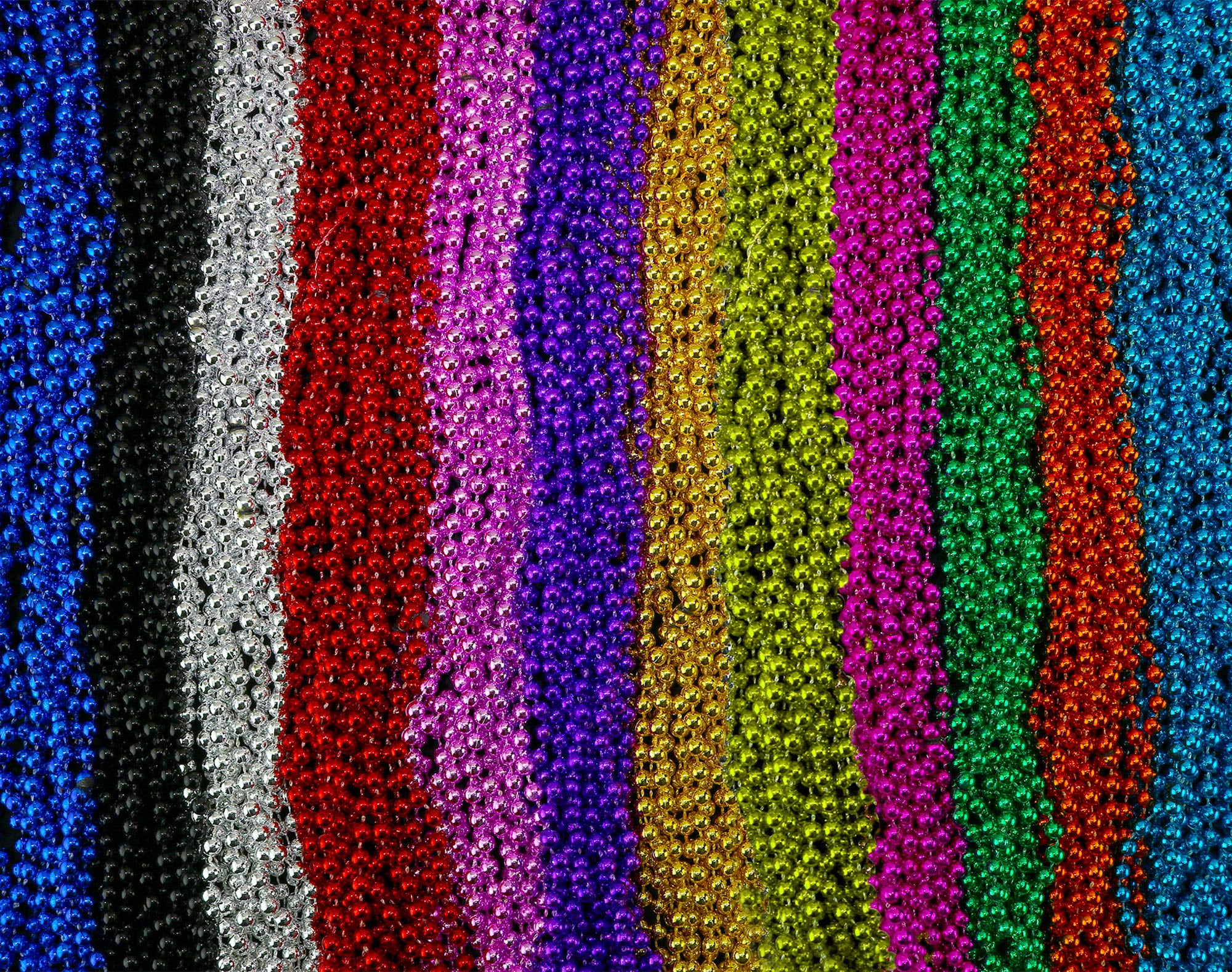 600 Metallic 33" Asst Colors Mardi Gras Beads Purple Green Gold 