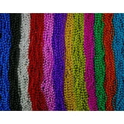 Skeleteen Mardi Gras Beads Necklaces - Assorted Colors Gasparilla Beaded Costume Necklace For Party - 144 Necklaces