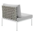 thumbnail image 3 of Harmony Sunbrella Basket Weave Outdoor Patio Aluminum Armless Chair, 3 of 6