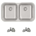 thumbnail image 5 of Stylish Dual Mount 31 ¼" Stainless Steel Double Bowl Kitchen Sink with Strainers S-200T, 5 of 12