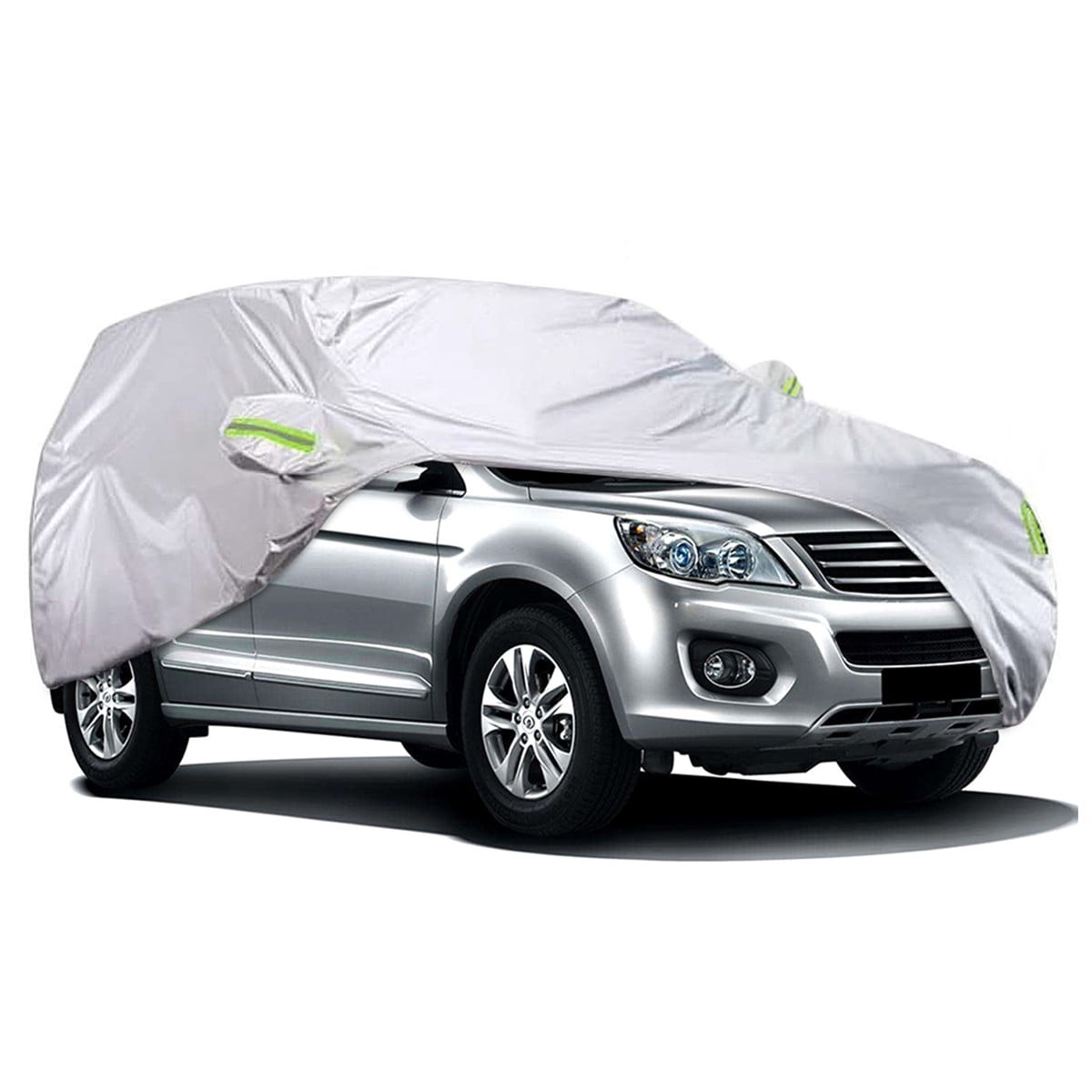 KAKIT SUV Cover Snowproof Waterproof All Weather Polyester Sun UV Protection Windproof Universal Outdoor Car Cover for SUV with Driver Door Zipper Fits up to 194 