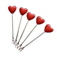 thumbnail image 1 of Visland 5/10 Pcs Heart-Shaped Fruit Forks Set Dessert Cake Appetizer Picks with Love Holder Reusable Kitchen Utensils, 1 of 8