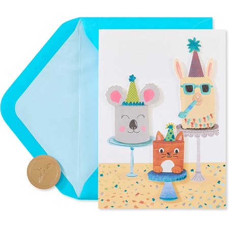 Papyrus Birthday Card for Kids (Cute Animal Cakes)