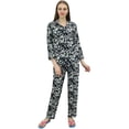 thumbnail image 1 of Bimba Chemise Noire à Boutons avec Taille Élastique Ensemble de Pyjama Imprimé-30, 1 of 6