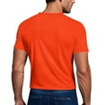thumbnail image 5 of Mens Shirts Men's Solid Color Short Sleeved Outdoor Running Sports Breathable Short Sleeve Orange XXXL, 5 of 7