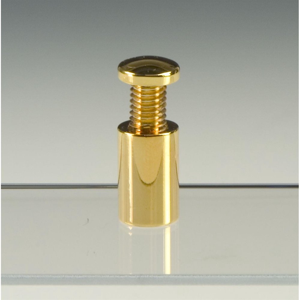 Set of 12, Cast Brass Standoff Screws, 1/2" x 3/4", Polished Gold