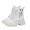 Women White Shoes, variant on Tuphregyow Women's Korean Style Mid Calf Boots with Increased Thick Soles and Velvet Lining, Fall/Winter Large Size Cotton Shoes White 36