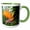 Green/White, variant on 3drose, Tropic Bird of Paradise with Dew Drops, 11oz Two-tone Black Mug