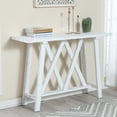 thumbnail image 2 of LuxenHome Farmhouse Engineered Wood Console Table in Distressed White, 2 of 9