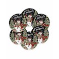 thumbnail image 7 of 15 Inch Round Placemats Set of 6, Black Christmas Snowman Non Slip Heat Insulation PP Table Mats, Xmas Tree Snowflake Botanical Washable Place Mats for Kitchen Dining Party Table Decor, 7 of 7