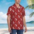 thumbnail image 5 of Daiia Christmas Deer Head Hawaiian Shirt for Men Gentle Cotton Regular Short Sleeve Casual-Medium, 5 of 9