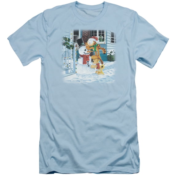 Garfield Snow Fun S/S Adult 30/1 T-Shirt Light Blue