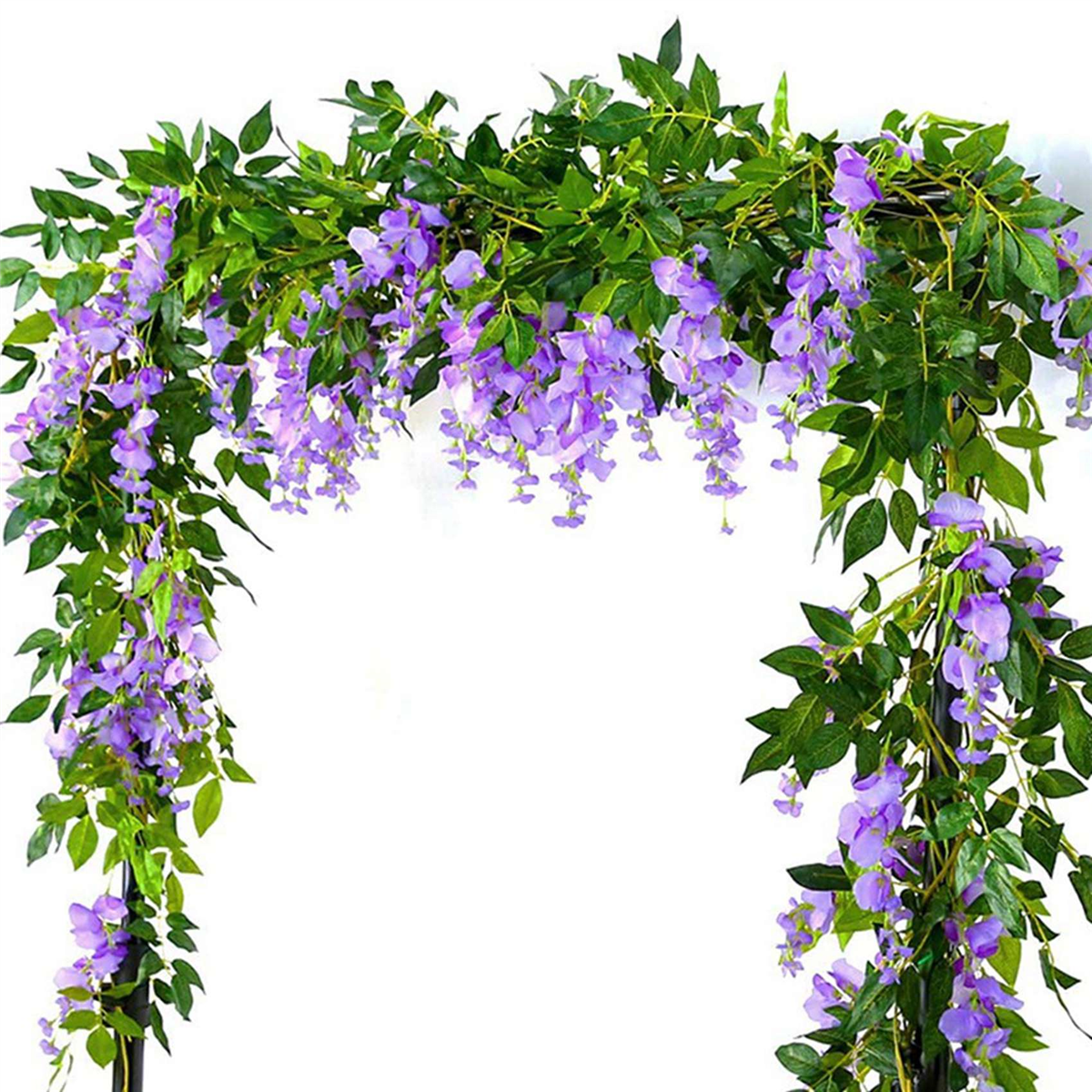 8Pcs 7Ft/Pcs Artificial Wisteria Vine, Flower Garland Wisteria Vine Rattan Hanging Flowers for Outdoor Ceremony,