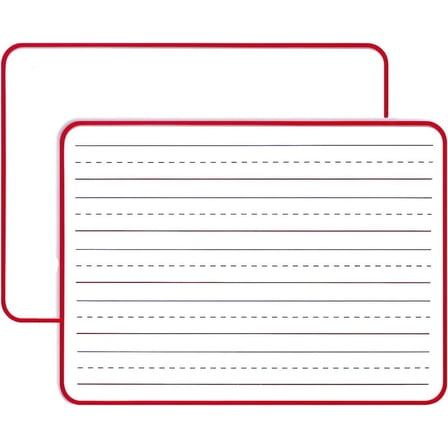 2 Pack Nonmagnetic Small Dry Erase White Board 9" x 12" Double Sided Small Dry Erase Board Lapboard,Handheld Red Framed Lapboard,Portable Personal Whiteboard for Classroom, Home & Remote Learning
