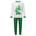 thumbnail image 5 of Family Matching Christmas Pajamas Set Plaid and Letter Holiday Pajamas, 5 of 10