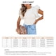 thumbnail image 5 of Camiseta de manga corta para mujer, cuello redondo, corte ajustado, costura de encaje, Top de verano para citas, compras, Beige, L, 5 of 5