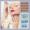 thumbnail image 4 of maskred 1 Set French Tip Press on Nails Gradient Extension Fingernails Tips Removable Fashion Wraps Full Cover DIY Manicure Kit Type 5 2g glue,24Pcs jelly 1Set, 4 of 6